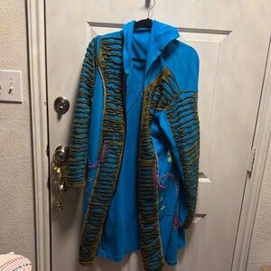 Source Unknown Blue and Gold Varsity Jacket